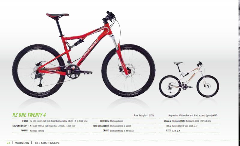 CANNONDALE 「キャノンデール」 RZ ONE TWENTY 4 2011年モデル マウンテンバイク 2011 Cannondale RZ One Twenty 4 For Sale
