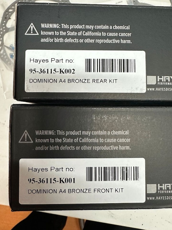 2024 Hayes Dominion A4 brake Front and Rear + Rotors For Sale