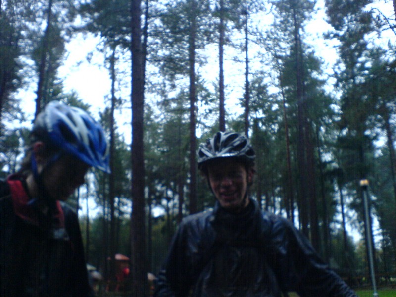 Me and Aron after the 36miles british heart foundation bike ride thingy, we were very wet and muddy lol