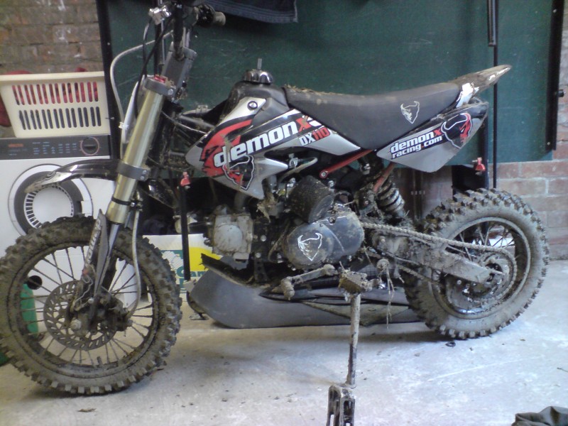 My pit bike after its first ride.