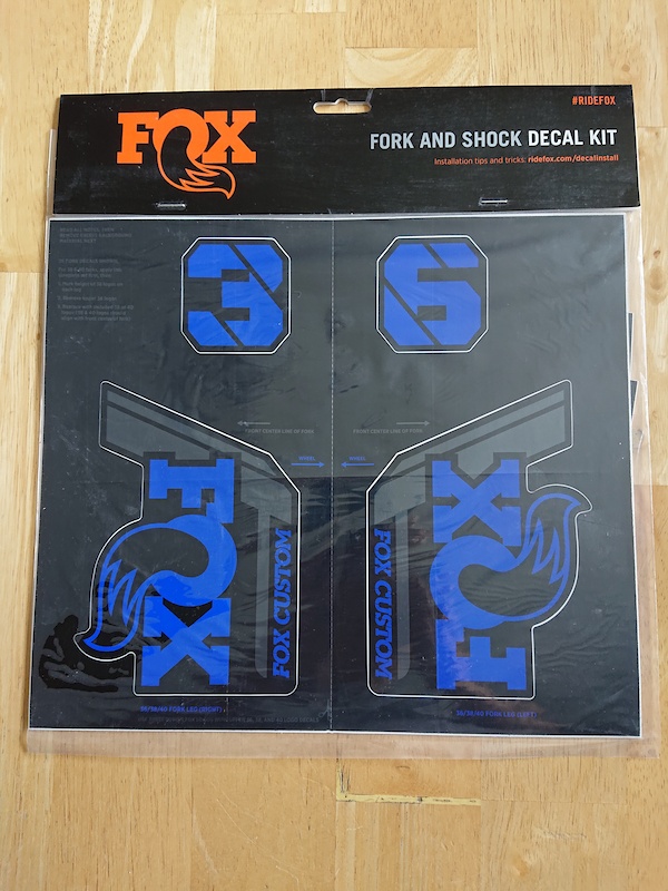2024 Fox Fork & Shock Decal Kit, Blue For Sale