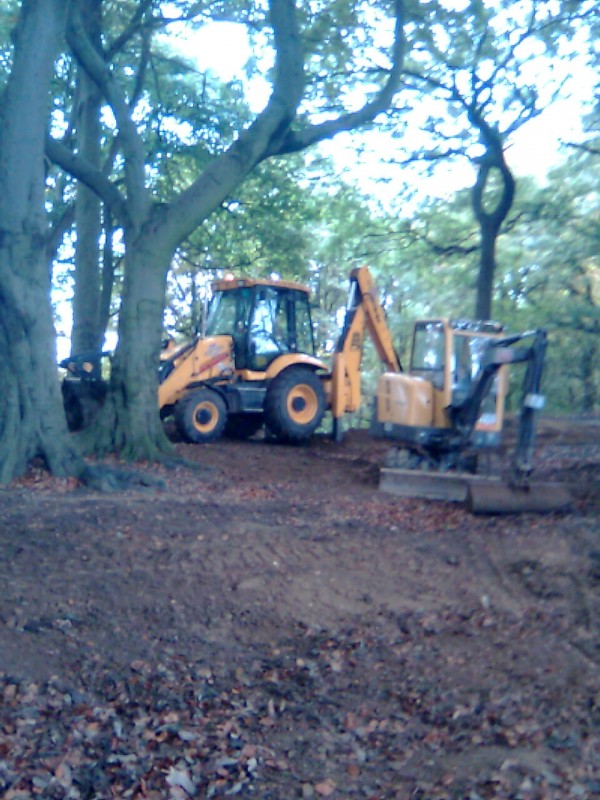the jcb's that ruined becketts, next to flattened 2nd jump