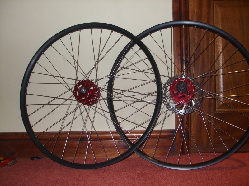 alex rims double wall with red hubs For Sale