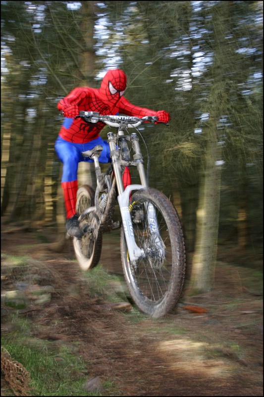 Spiderman feeling the speed!