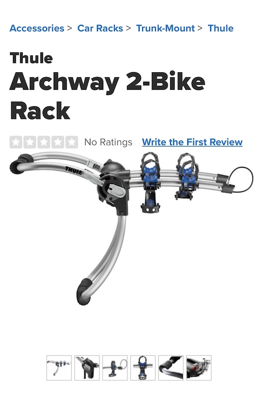 Thule Archway 2-Bike Trunk Mount Rack For Sale