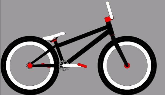 An attempt at a BMX build. If I were to ride a BMX, I'd want it to look like this.