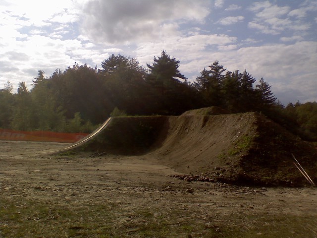 the huge step-up in the slopestyle park at highland
