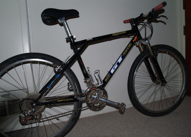 GT Tequesta I believe it was a 1995. This was my second mountain bike bought new. It was fully rigid when I got it but upgraded to the Judy fork out at the time.