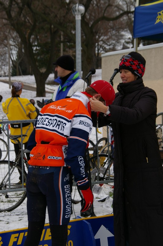 Getting my medal for 2nd place at CX Provincials