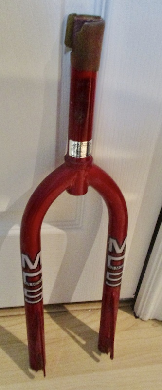 nos oldschool MCS bmx forks Candy Red 70's 80's For Sale