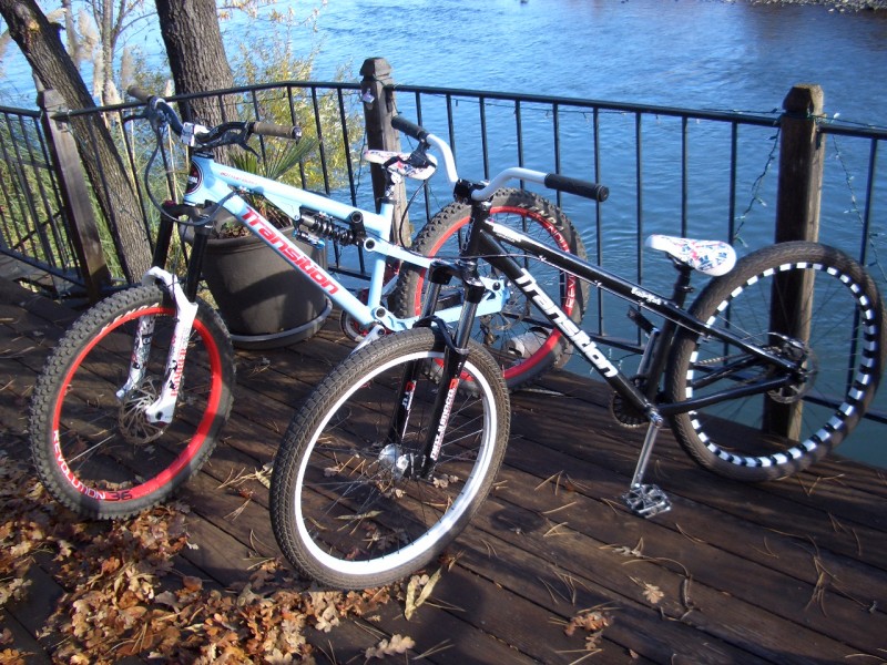 My trusty steeds, Transition Bottlerocket and Trail or Park.