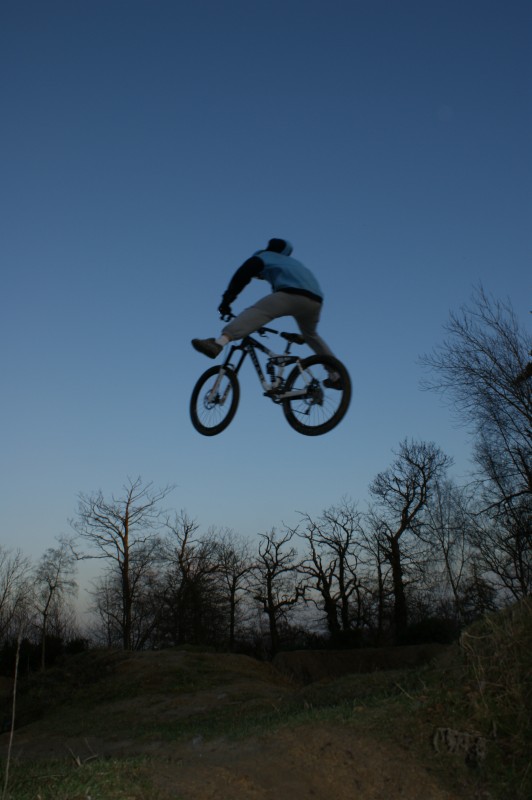 evening time big air from riders at the dirt jumps at penshurst PORC.
