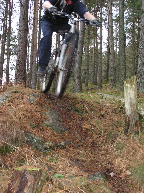 A wet and windy day riding Scolty Hill near Banchory.