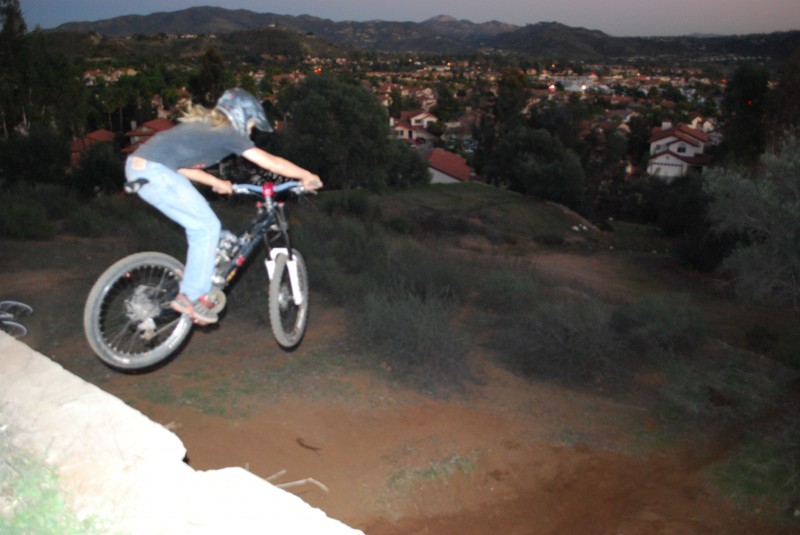 Me and Jesse riding and building some new cliff drops