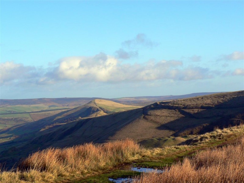 From the top of Rushop Edge, Edale down on the left