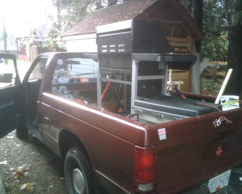 Forbidden Freeriders Truck packed with our Trail building supplies.