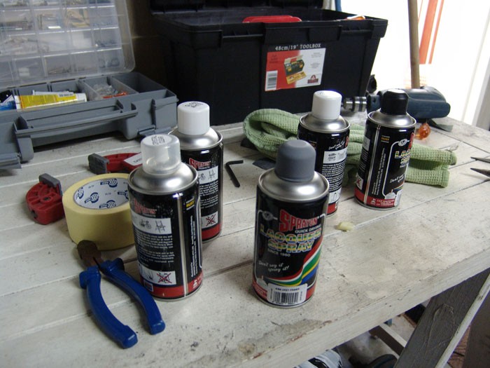 My arsenal of off-the-rack spraypaints