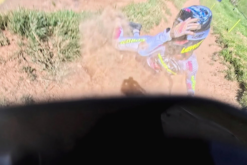 Mille Johnset's POV of Huge Practice Crash at the Loudenvielle World Cup