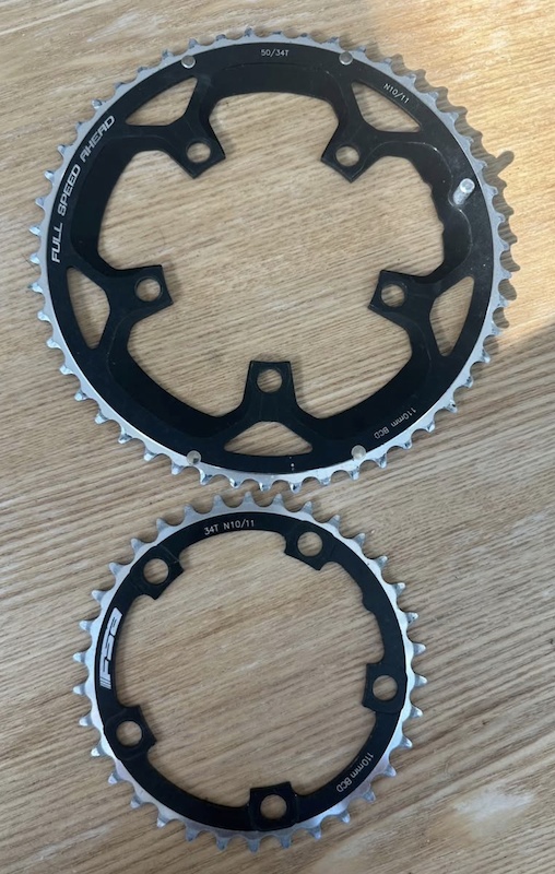 Fsa Chain Rings FSA 50/34 Chain Rings 10/11 Speed For Sale