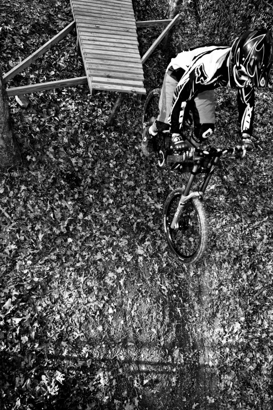 Photo By: Austin Guthery.  
Overhead view of 6 foot drop in black &amp; white. (My Fave)