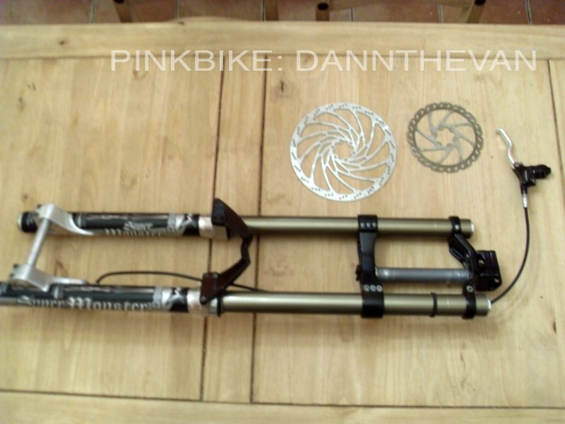 For Sale: Super Monster T's with Direct Mount Stem and/or Hope m$ front brake, with 220mm disc.