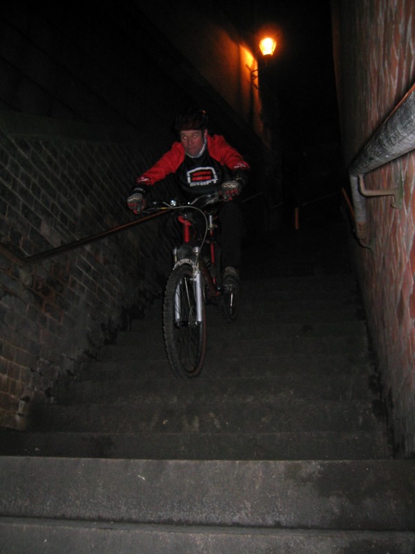 Someone out night riding Newcastle city centre