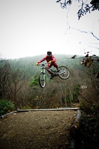 Doing the jumps on my new bike.  Had quite a rather a fun time that day.