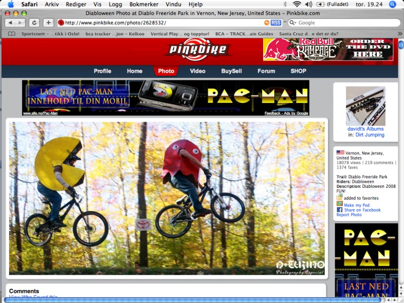 print-screen of funny pacman cyclists and pacman commercial. 

Not my photo, but its my print-screen!!! yeeah:P