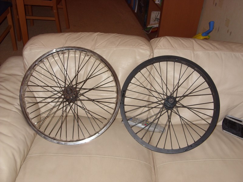 wheels alex back wheel 12t cog and odysey vandero front wheel lol