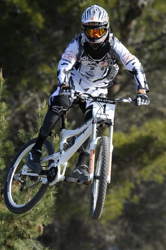 Flying through the air at Sea Otter Classic - press release photo.