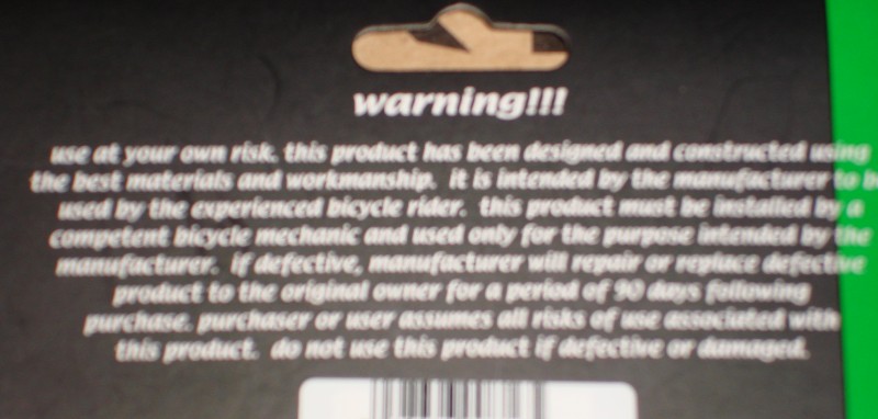 This is the warning from the packaging of my Primo Aneyerlator stem. Hmmmmm, sketchy?