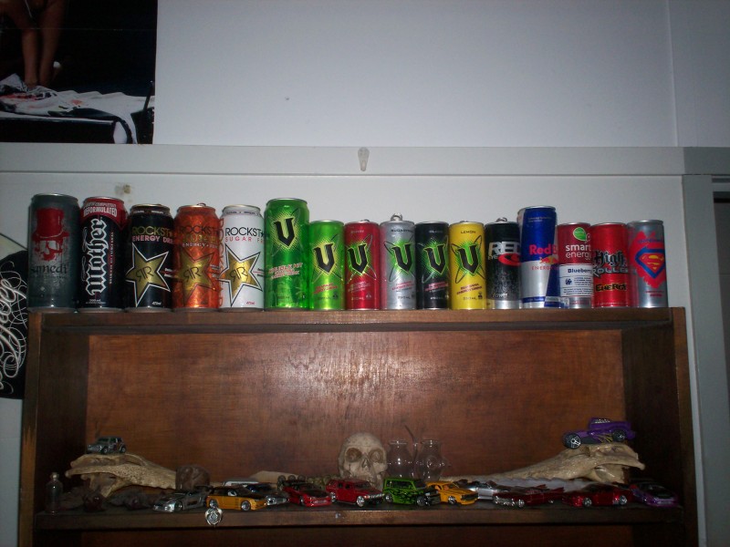 my collection of energy drinks
