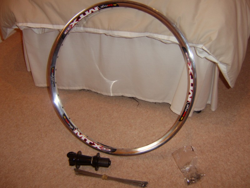 My new bling bling shiny mtx 33 polished rim ready to be built onto a ringle lawwill 165mm hub for my iron horse sgs