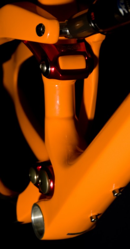 Ibis Mojo Frame. Link positions and water bottle holder.