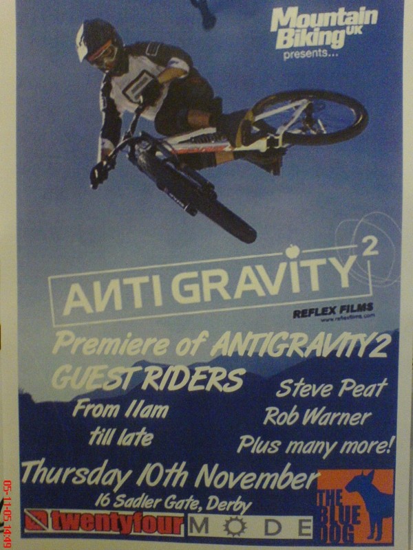 The poster to Anti Gravity Film prenier I organised, the best night ever
