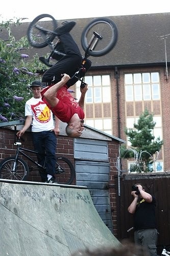 Matt Beringer back flip on the small ramps at the dog, after about 6 pints
