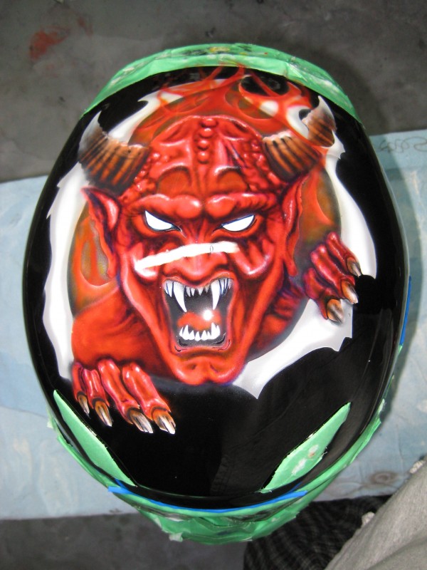 Demon Helmet -- Custom Paint