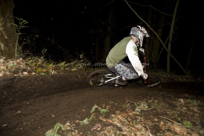 AnAndrew Mitchell, Canada's two time national champion ripping up the trails. This was taken at night.