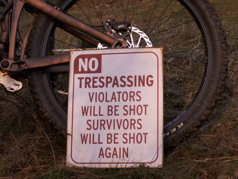 Needed sign to help prevent people from tearing up your trails..