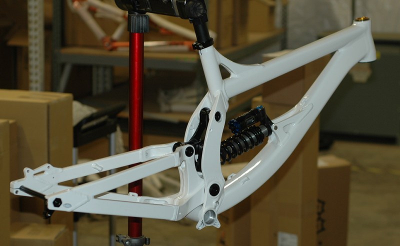 The new Transition TR450 DH prototype frame.