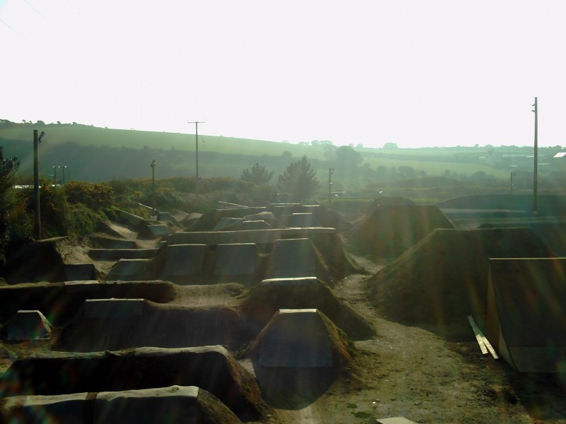 This is the beginning of the intermediate (left) Pro (Middle) and Slopestyle (Right) lines at The Track in Portreath.