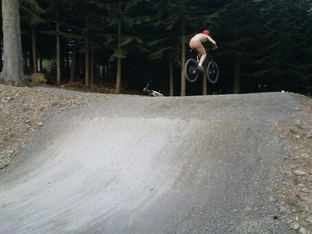 stripped into boxers and hit the stepup at glentress. another thing to tick off the "must do before you die list" LOL