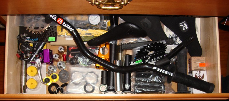 The Recklessness drawer of bike goodies!! You fucking wish. Not for sale lol.