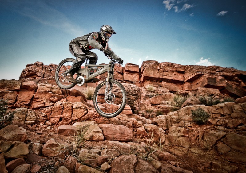 Jason Guthrie of Soul Cycles in San Diego hits the line somewhere in or around Moab.
