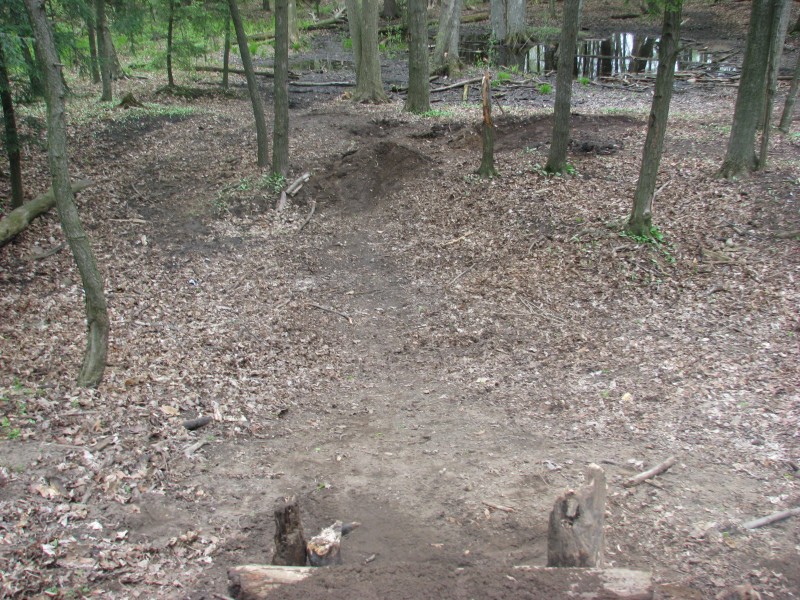 our trail
hip at the bottom probably will end up just being a straight jump.. and split into 2 lines
