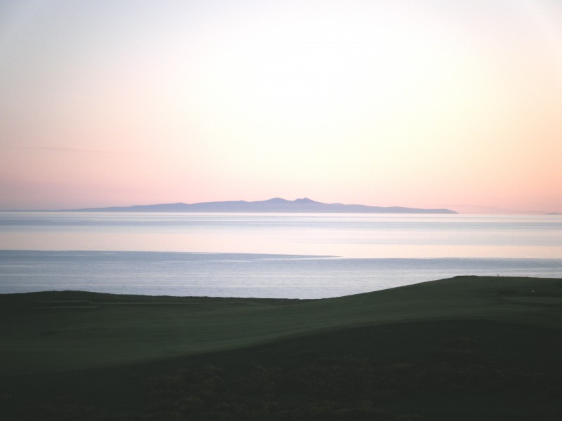 the view of the Isle of Man from my back garden in the late evening sun :)