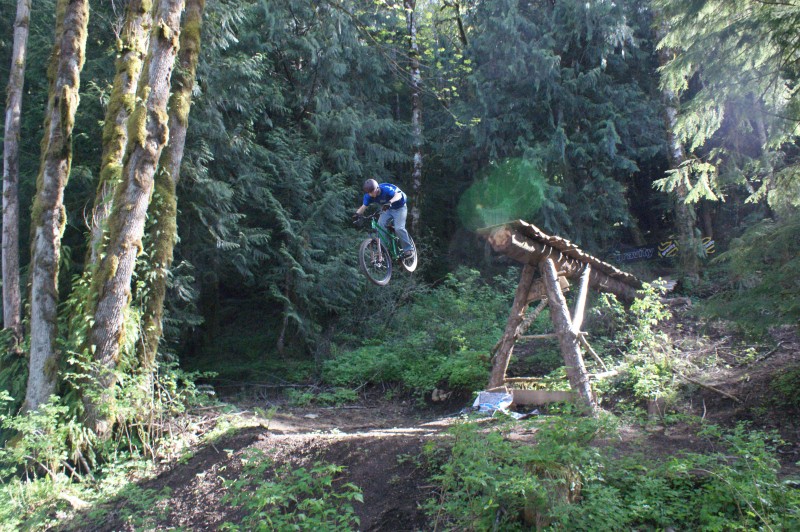 sending the Boyko drop on the hardtail