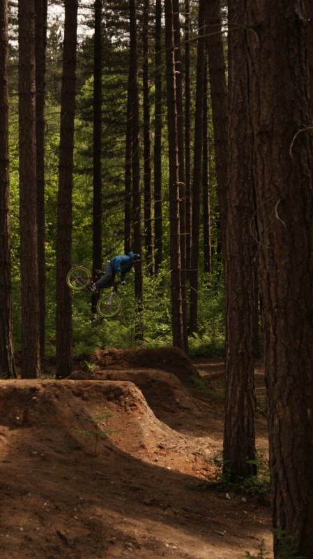 Dumped 360 on the last jump on the hip line at sherwood forest!