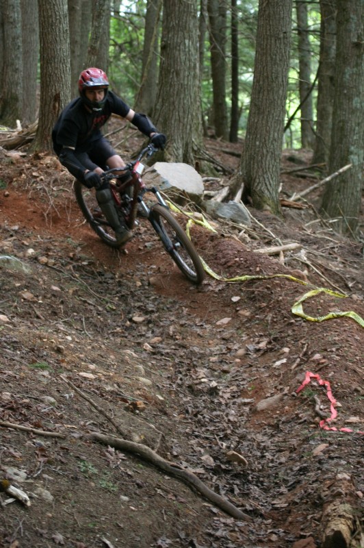 Last few berms at the end of the Freeride trail, Ski Wentworth