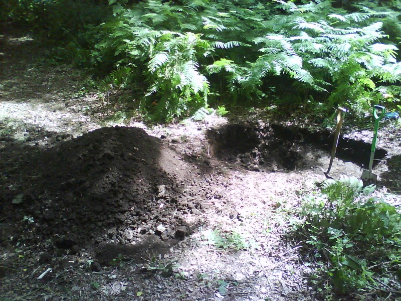 1st day of digging. Weather looked ominous at times but god loves trail building so it didnt rain =P